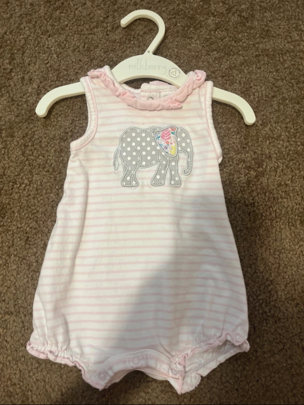 Starting Out Pink Striped Elephant Sleeveless outfit